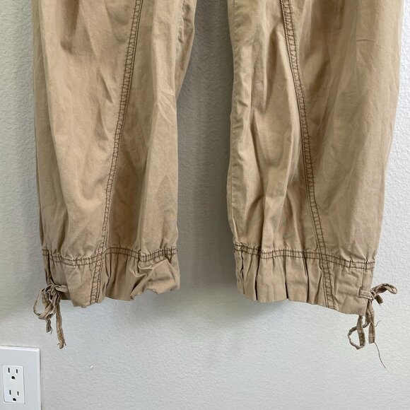 Vintage Y2K Abercrombie & Fitch Womens 10 Cargo Pants 90's Beige Baggy Utility - Picture 12 of 12